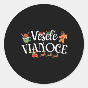 Veselé Vianoce Slovak Merry Christmas Vesele Viano Classic Round Sticker