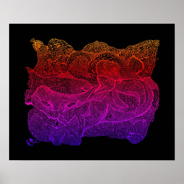 Vesica Piscis Flow Of Life Poster (Front)