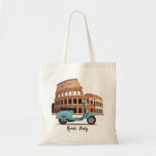 Vespa in Rome Italy Colosseum Tote Bag