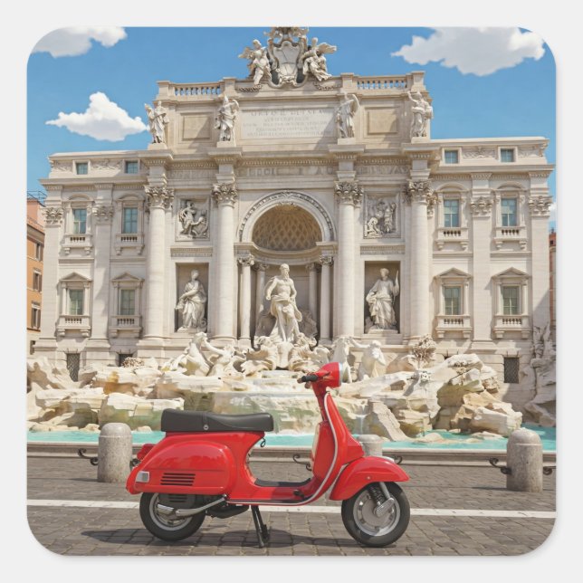 Vespa in Rome Italy Square Sticker (Front)