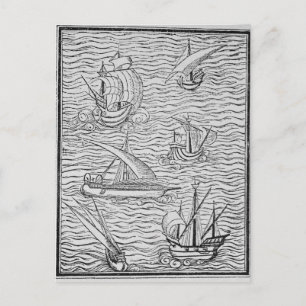 Vessels of Early Spanish Navigators Postcard