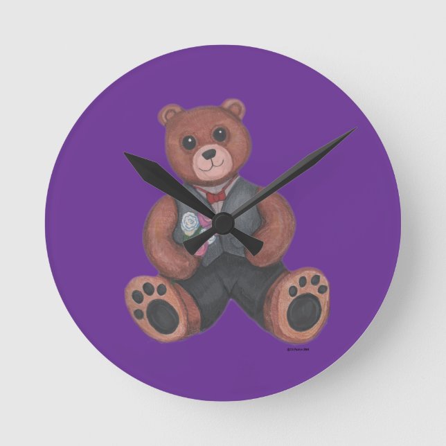 Vest Suit Teddy Bear clock (Front)
