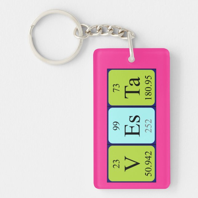 Vesta periodic table name keyring (Front)