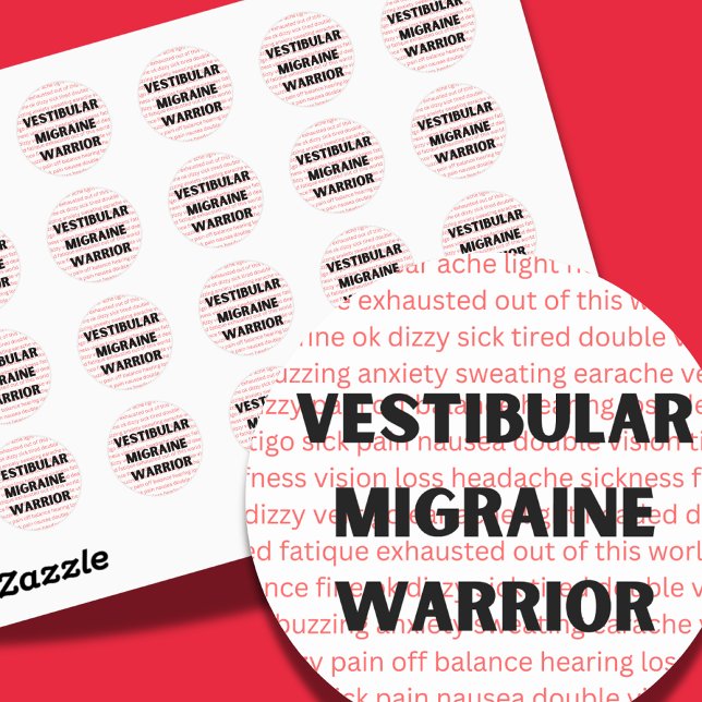 Vestibular Migraine Warrior Chronic vertigo Button Classic Round Sticker (Creator Uploaded)