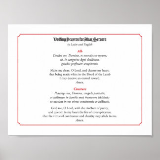 Vesting Prayers for Altar Servers (Alb) Poster