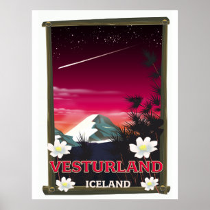 vesturland Iceland travel poster