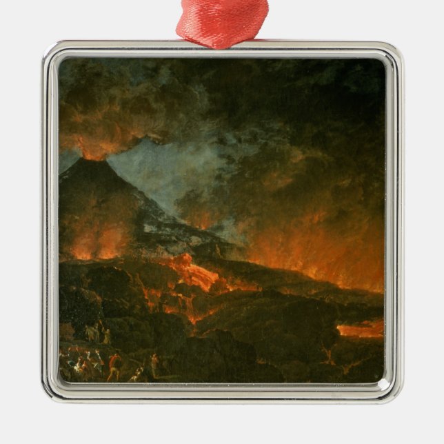 Vesuvius Erupting Metal Tree Decoration (Front)
