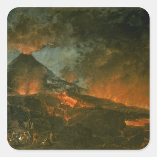 Vesuvius Erupting Square Sticker