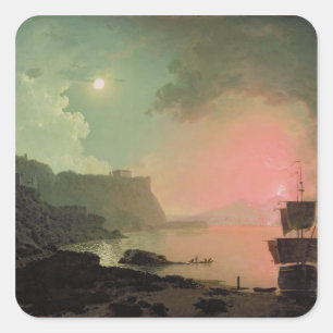 Vesuvius from Posillipo, c.1788 (oil on panel) Square Sticker