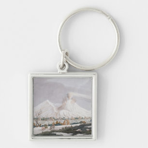 Vesuvius in Snow, plate V from 'Campi Phlegraei: O Key Ring