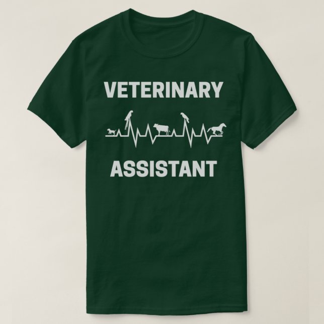 Vet assistant Heartbeat with animals Veterinary as T-Shirt (Design Front)