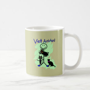 Vet Assistant Stick Person With Black Cats Coffee Mug