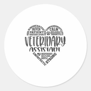 Vet assistant, veterinary assistant classic round sticker