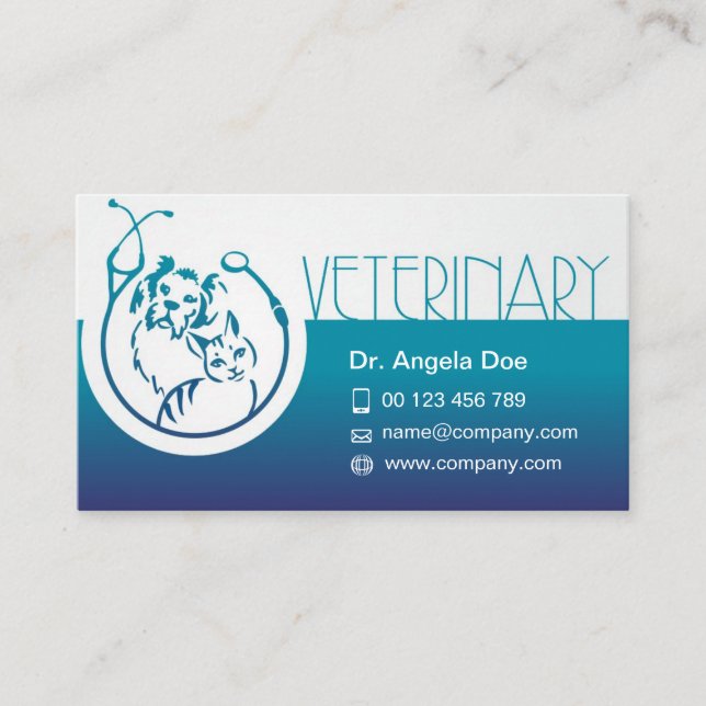 Vet Business Card for Veterinary Clinic  (Front)