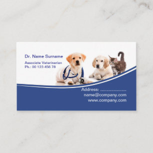 Vet Business Card for Veterinary Clinic 