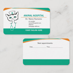 Vet Doctor & Animal Clinic Dog Cat business card