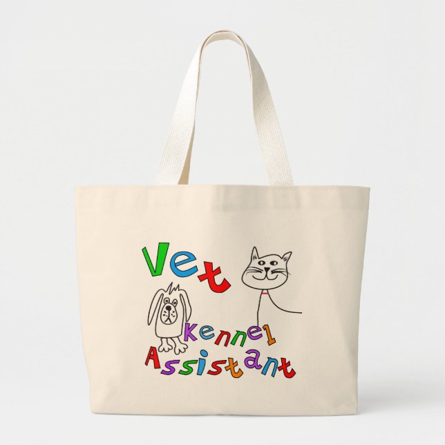 Vet Kennel Assistant T-Shirts and Gifts Large Tote Bag (Front)