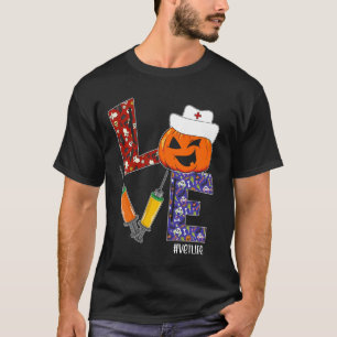 VET Nurse Love Nurse Life Halloween Pumpkin Costum T-Shirt