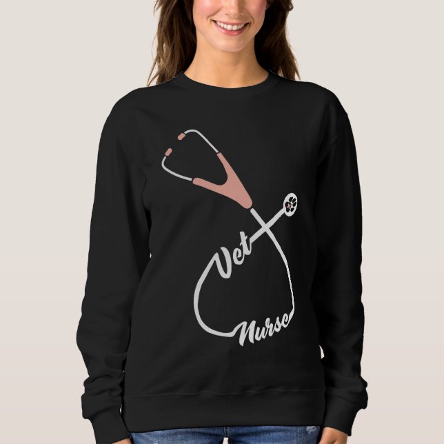 Vet Nurse Stethoscope Nursing Sweatshirt (Front)