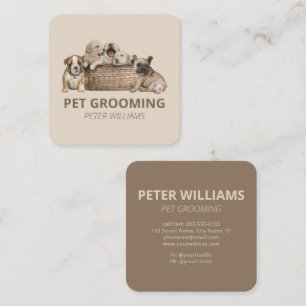 Vet Pet Grooming Pet Sitter Square Business Card