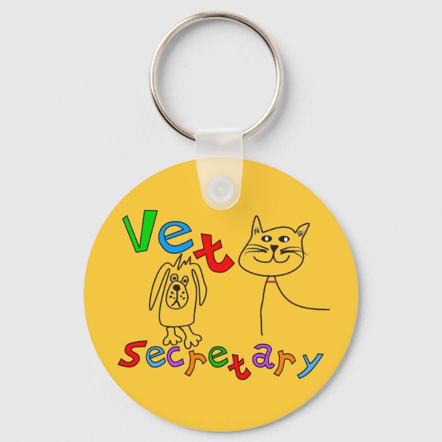 Vet Secretary Gifts, Veterinary Office Secretary Key Ring (Front)
