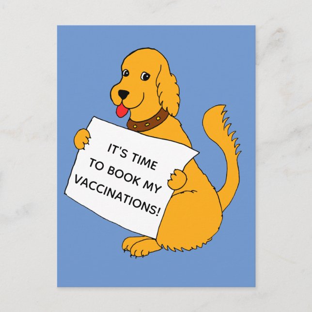 Vet Surgery Dog Vaccination Reminder Postcard (Front)