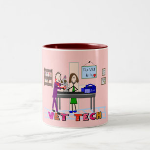 Vet Tech Art Gifts Two-Tone Coffee Mug