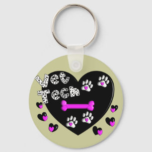 Vet Tech BLACK AND WHITE HEARTS Key Ring