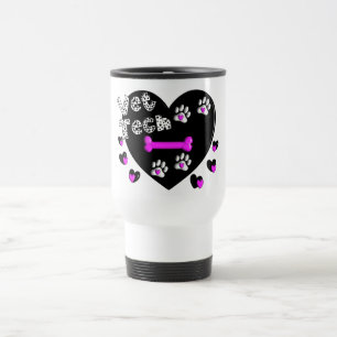 Vet Tech BLACK AND WHITE HEARTS Travel Mug
