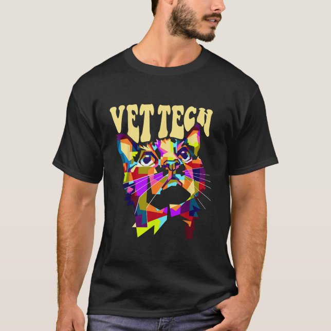 Vet Tech Cat Kitten Pet Veterinarian Veterinary Te T-Shirt (Front)