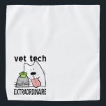 Vet Tech Extraordinaire Bandana<br><div class="desc">This fun professional Veterinary Technician bandanna design features a happy cartoon dog, cat, and bird with text, Veterinarian Extraordinaire. You worked hard to become an animal care worker and you're good at it, so let the world know! Great gift idea for your pets' favourite Vet Tech, too! Original copyrighted design...</div>