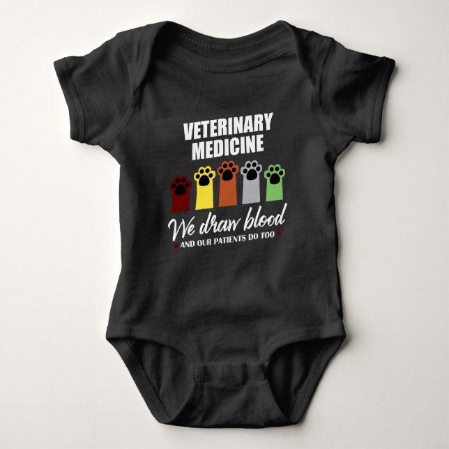 Vet Tech Gift For Veterinary Tech Draw Blood Baby Bodysuit (Front)