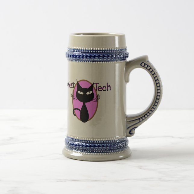 Vet Tech Gifts  "Adorable Cat Design" Beer Stein (Right)
