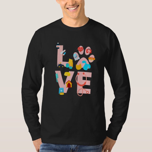 Vet Tech Love  Veterinary Technician  1 T-Shirt (Front)