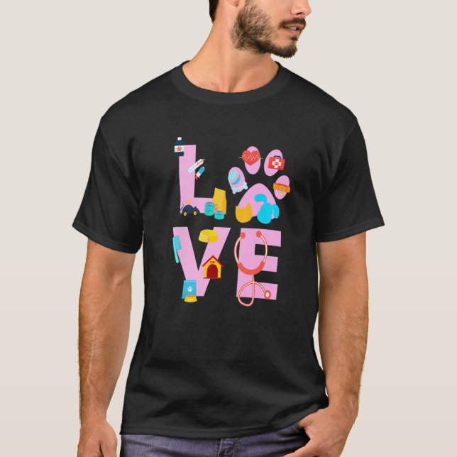 Vet Tech Love  Veterinary Technician  4 T-Shirt (Front)