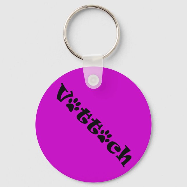 vet tech paw shadow design keychain (Front)