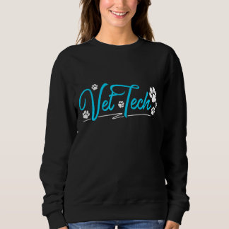 Vet Tech Pawprint Veterinary Technician Sweatshirt