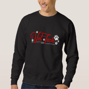 Vet Tech Pawprint  Veterinary Technician Sweatshirt