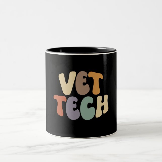 Vet Tech Proud Career Profession Two-Tone Coffee Mug (Center)
