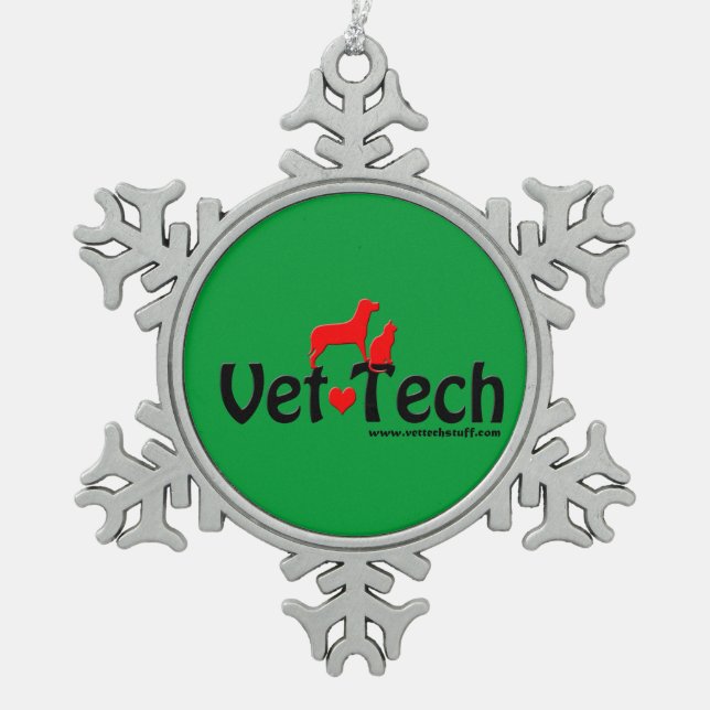 vet tech snowflake ornament (Front)