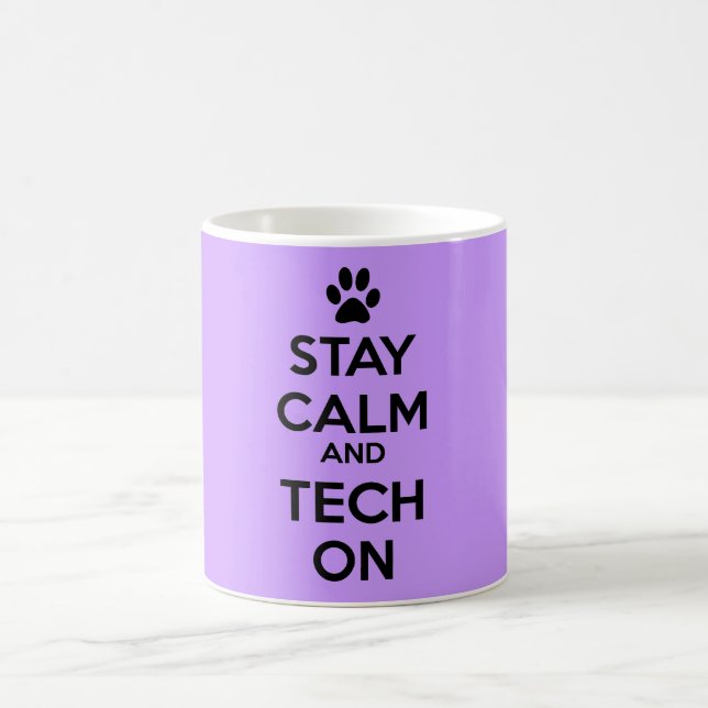 vet tech stay calm mug purple (Center)