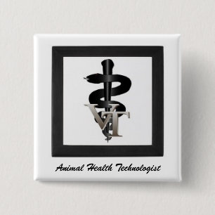 Vet-tech-symbol, Animal Health Technologist 15 Cm Square Badge