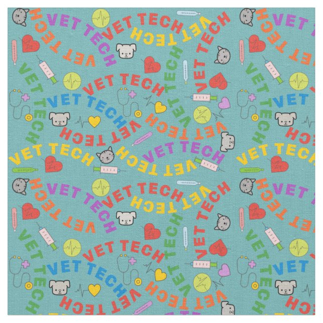 Vet Tech Teal Fabric (Close Up)