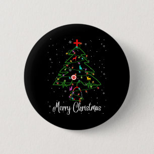 Vet Tech Veterinarian Christmas Tree Merry Christm 6 Cm Round Badge
