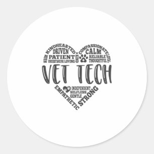 Vet tech, veterinarian tech, vet technician classic round sticker
