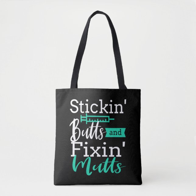 Vet Tech Veterinarian Veterinary Technician Funny Tote Bag (Front)