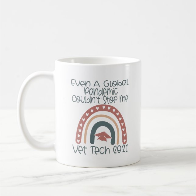 Vet Tech Veterinary Technician Boho Rainbow Coffee Mug (Left)