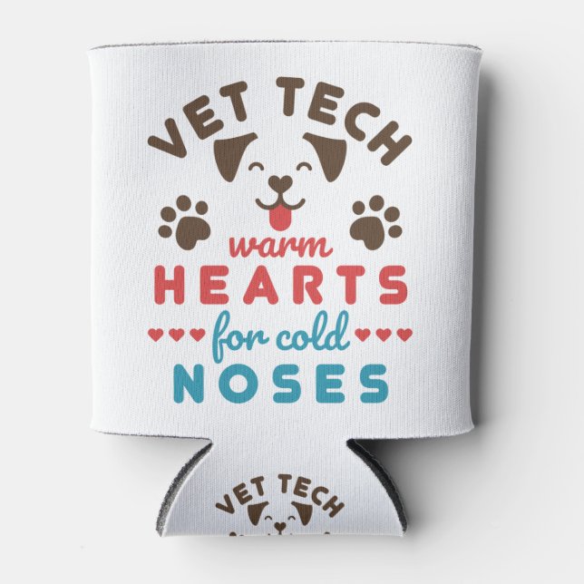 Vet Tech Warm Hearts for Cold Noses Can Cooler (Front)