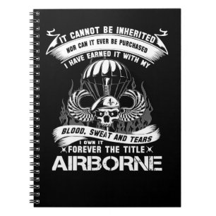Veteran airborne infantry mum airborne jump wings notebook