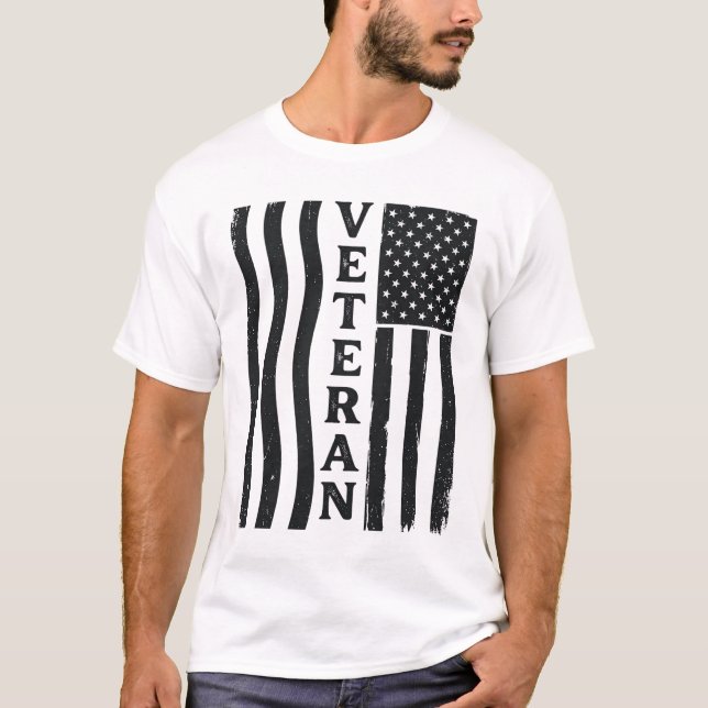 Veteran American Flag Vintage Vector Shirt Design_ (Front)